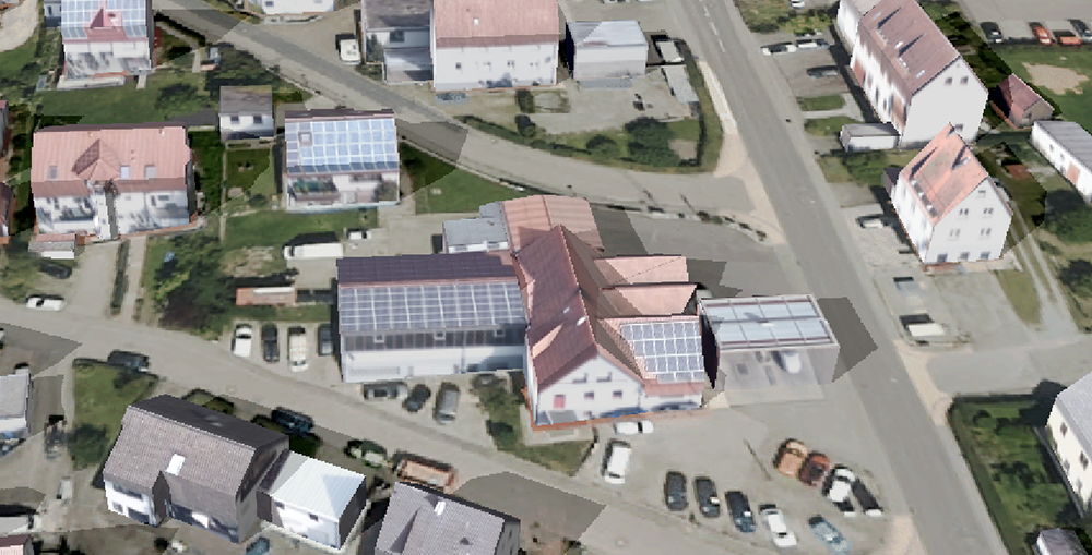 Visualisierung von Schatten je nach Tages- und Jahreszeit