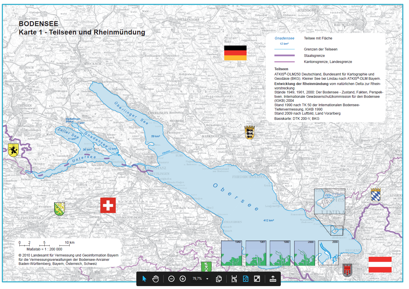 Karte 1 - Teilseen und Rheinmündung